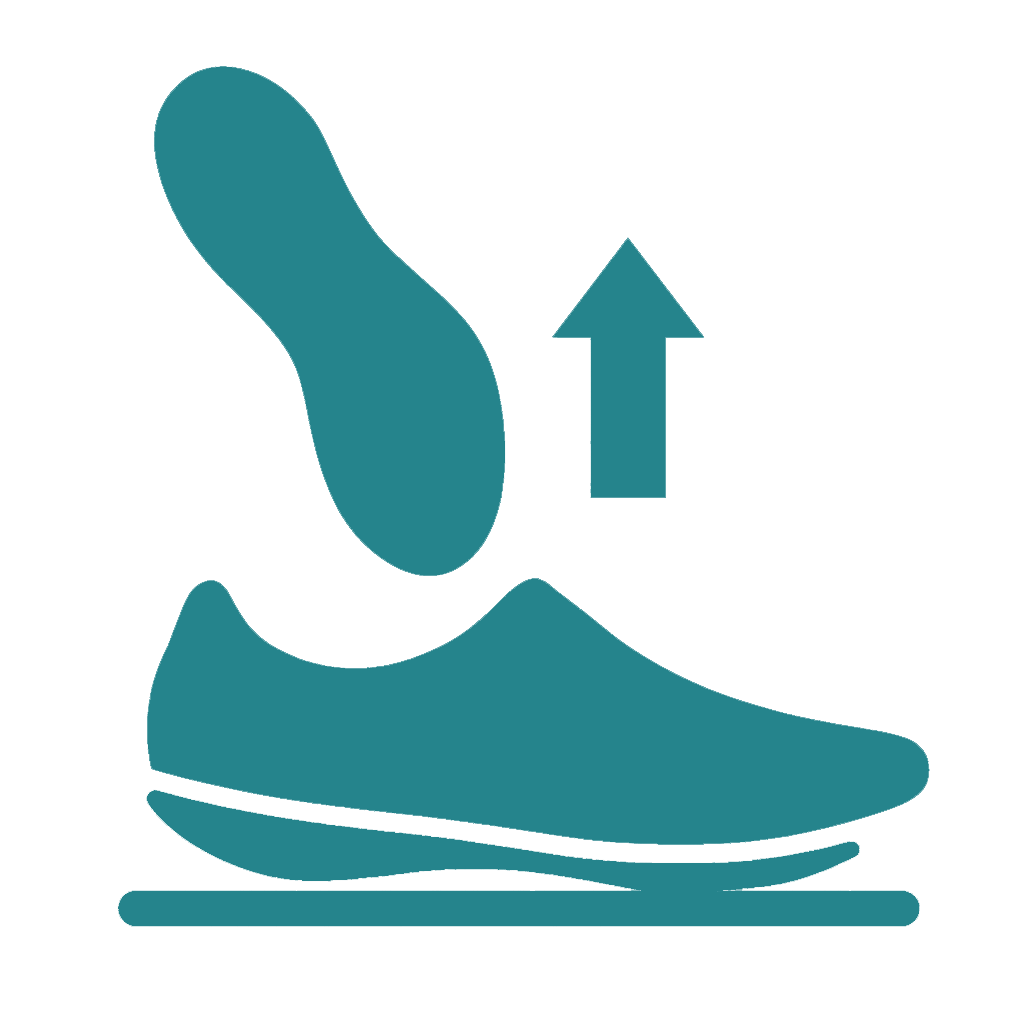 Eine Skizze, die zeigt, wie die alte Einlegsohle aus dem Schuh rausgenommen wird.